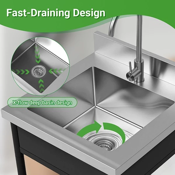 Independent Commercial Stainless Steel Sink high quality